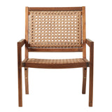 Outdoor Solid Wood and Rattan Accent Chair
