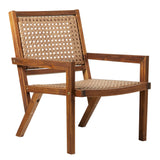 Outdoor Solid Wood and Rattan Accent Chair