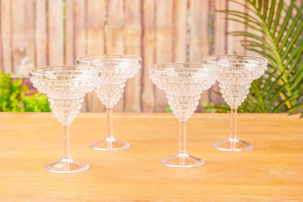 Gold Rim Martini Glasses, Set of 4