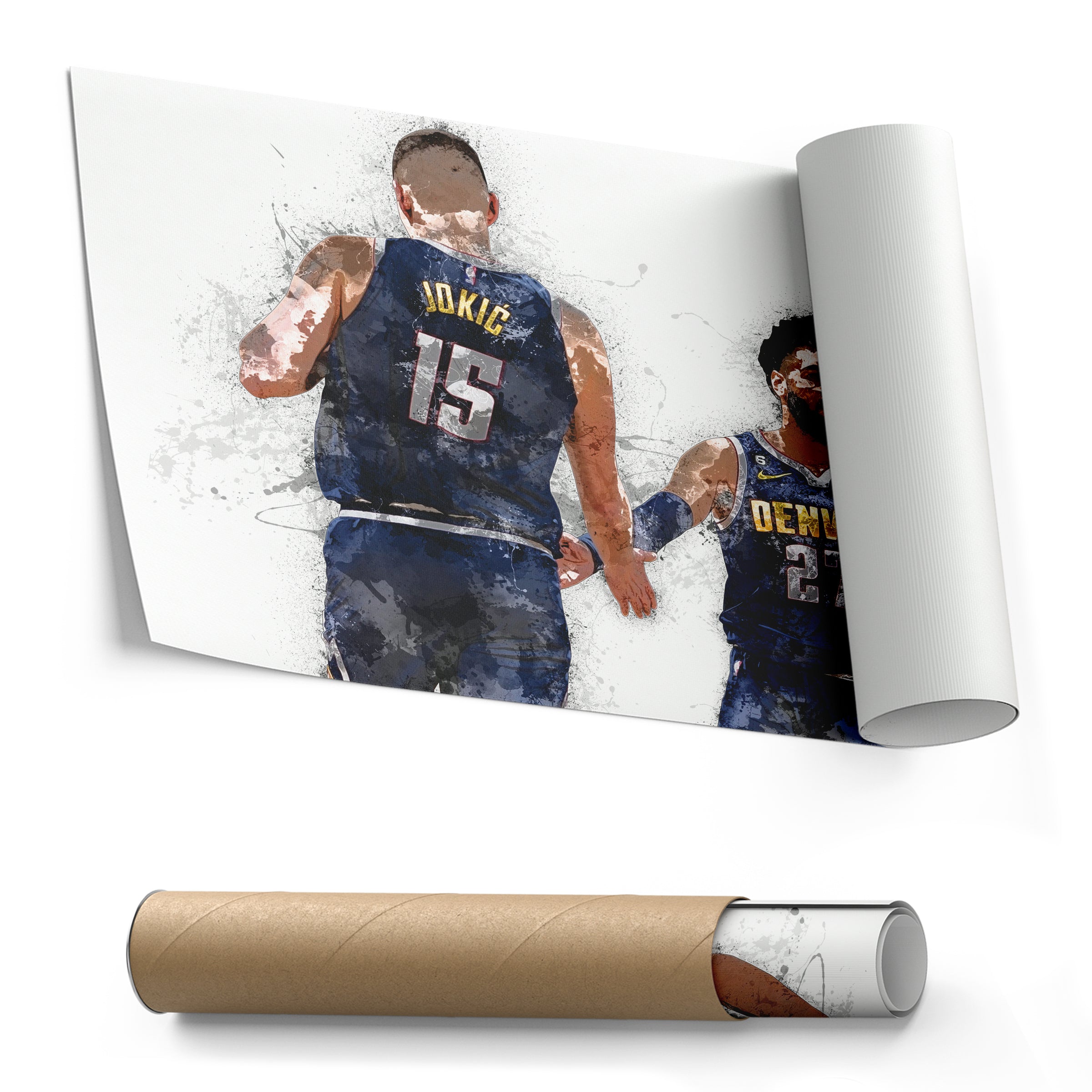 Nikola Jokic & Jamal Murray Canvas Art Denver Nuggets Wall Decor