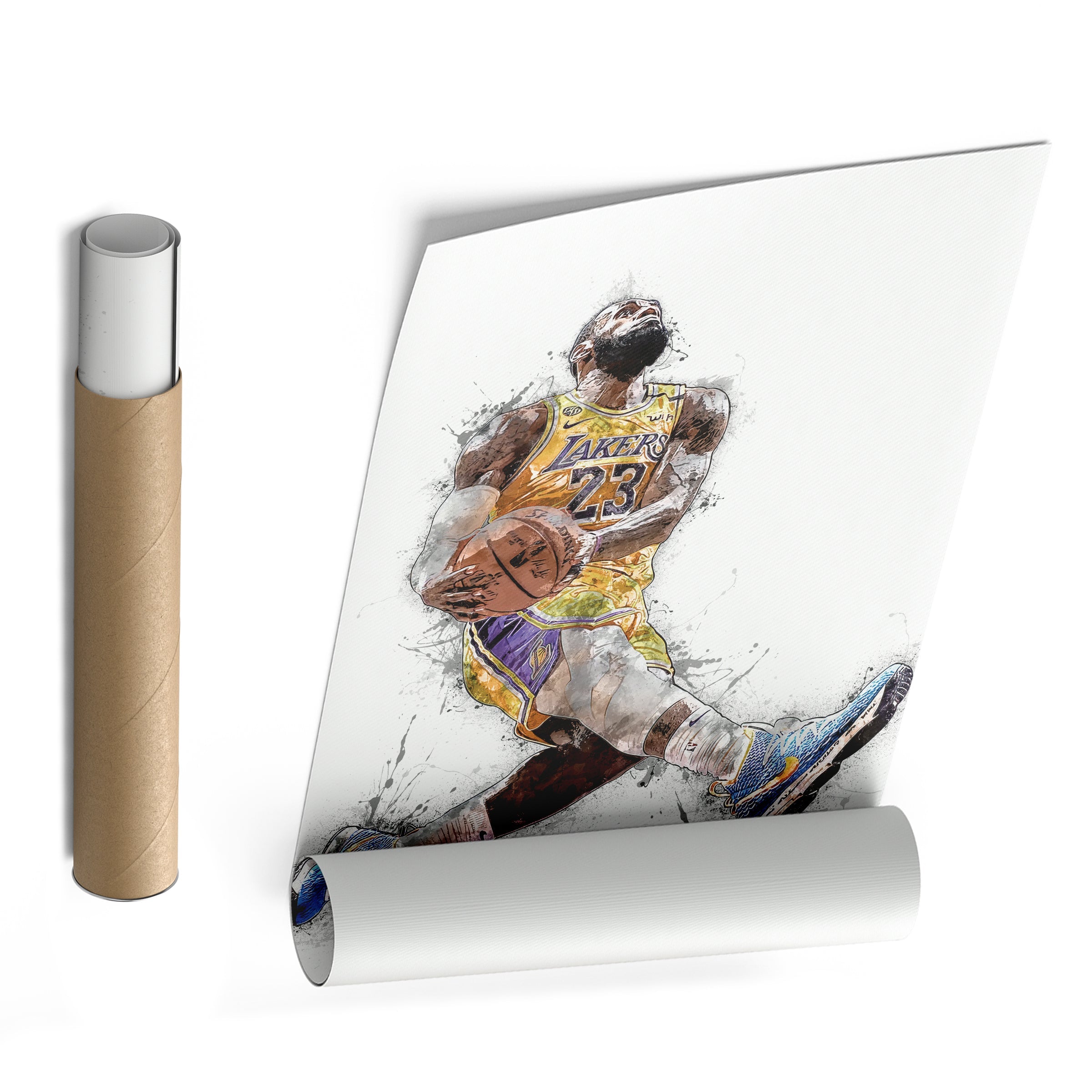 LeBron James Dunk Canvas Art Los Angeles Lakers Wall Decor