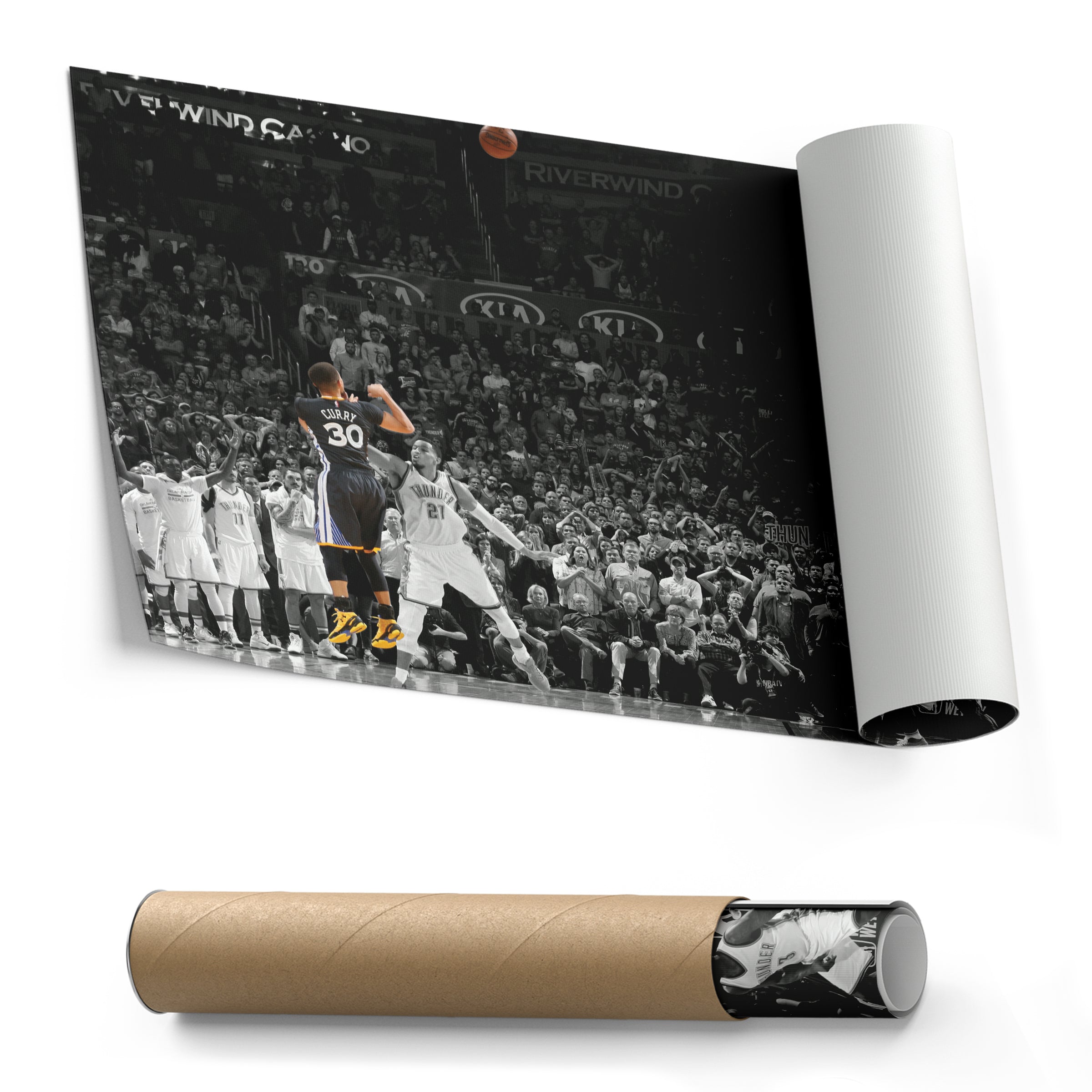 Stephen Curry Canvas Art – Game Winner Vs Okc Decor