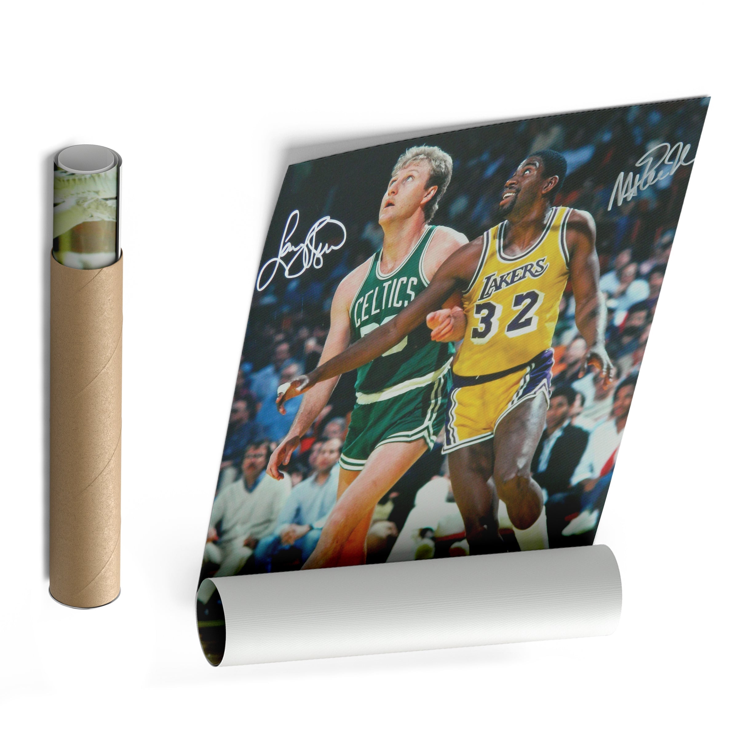 Larry Bird & Magic Johnson Canvas Lakers vs. Celtics Wall Art Print