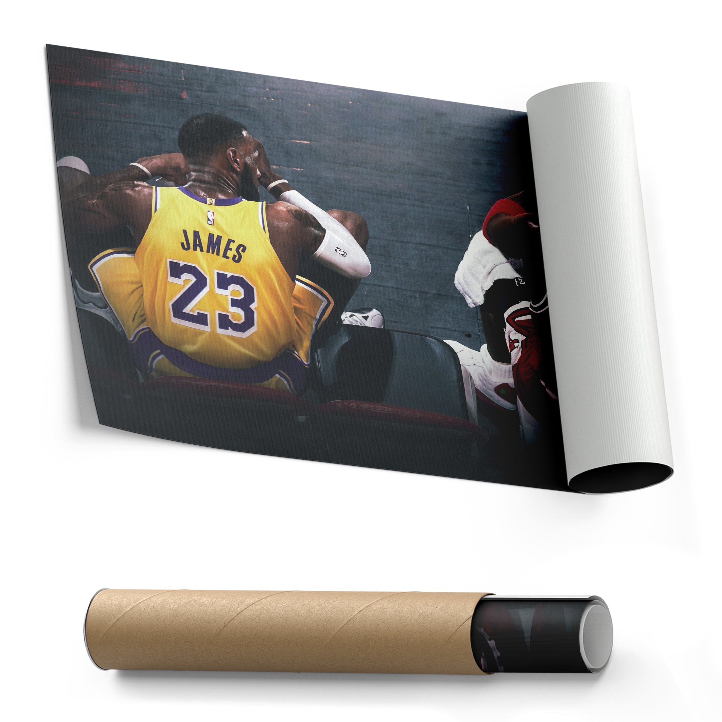Michael Jordan & LeBron James Canvas Lakers vs Bulls Wall Art