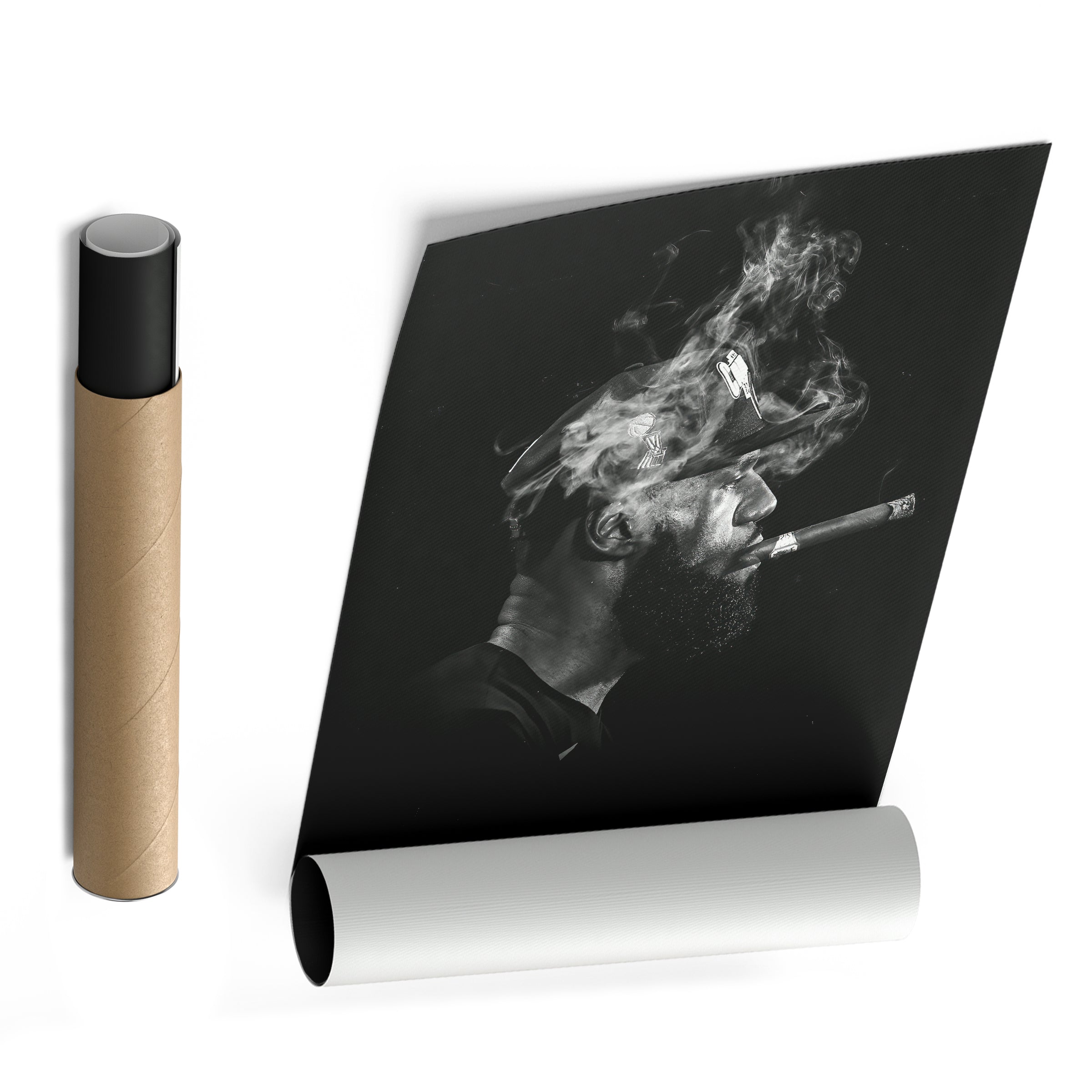 LeBron James Canvas Art Cigar Lakers Wall Decor