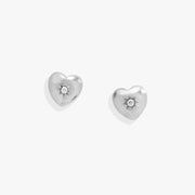 Crystal Puffy Heart Mini Stud Earrings
