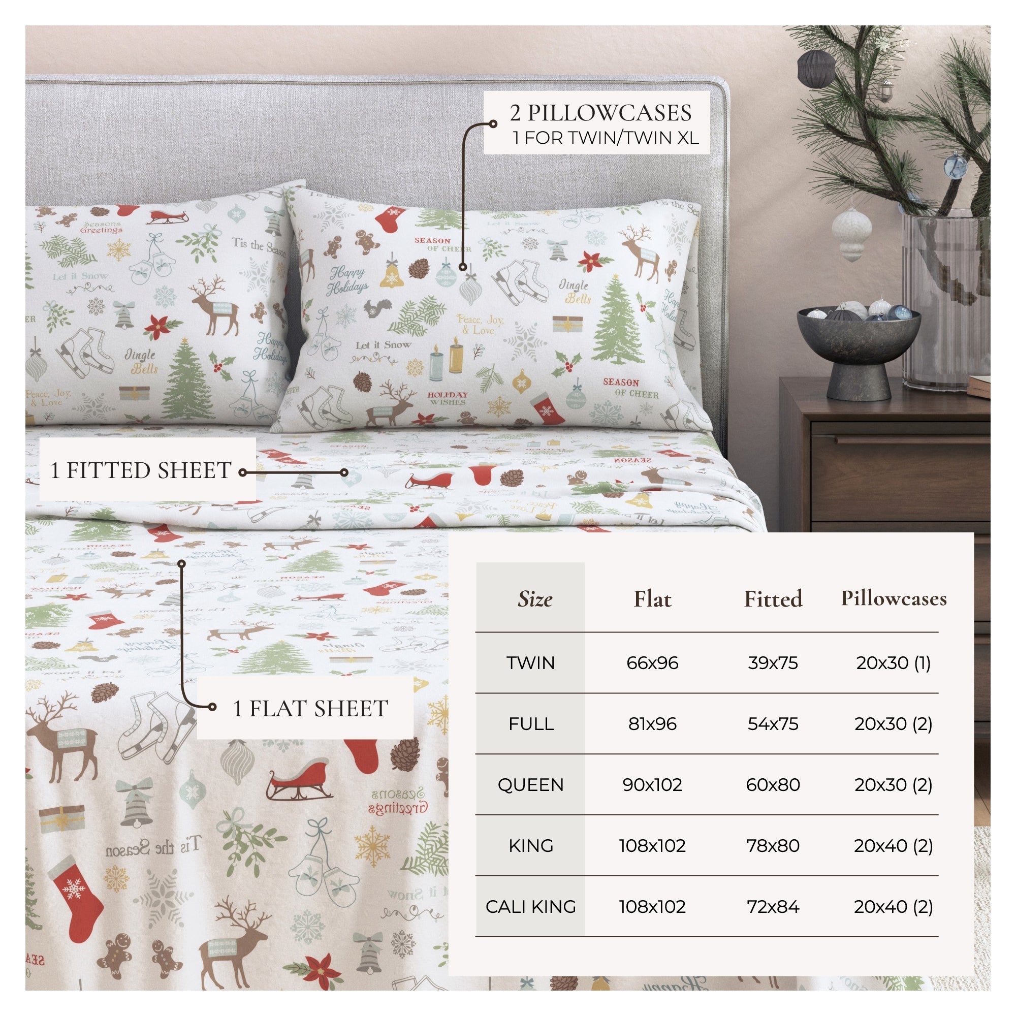 4-piece Turkish Cotton Flannel Sheet - Whittaker Collection