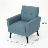 Radiantize Upholstered Fabric Club Chair with Square-off Back and Button Tufted