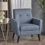 Radiantize Upholstered Fabric Club Chair with Square-off Back and Button Tufted