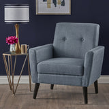 Radiantize Upholstered Fabric Club Chair with Square-off Back and Button Tufted