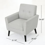Radiantize Upholstered Fabric Club Chair with Square-off Back and Button Tufted