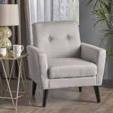 Radiantize Upholstered Fabric Club Chair with Square-off Back and Button Tufted
