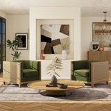 Rattan Accent Chair with Removable Cushion