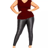 City Chic Women's Trendy Plus Size Ruched Top Red Size Small Petite