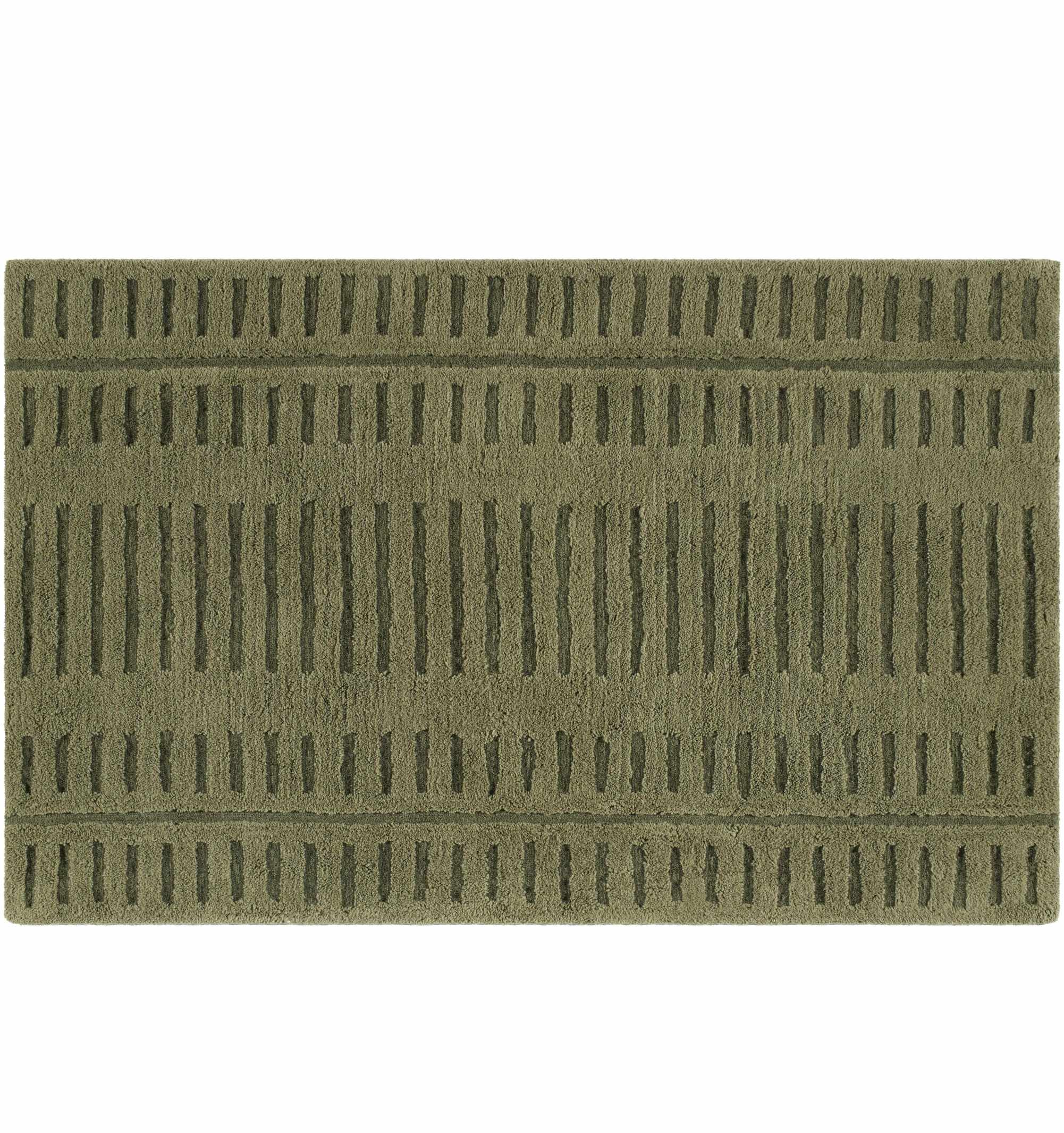 Washable Green Wool Rug