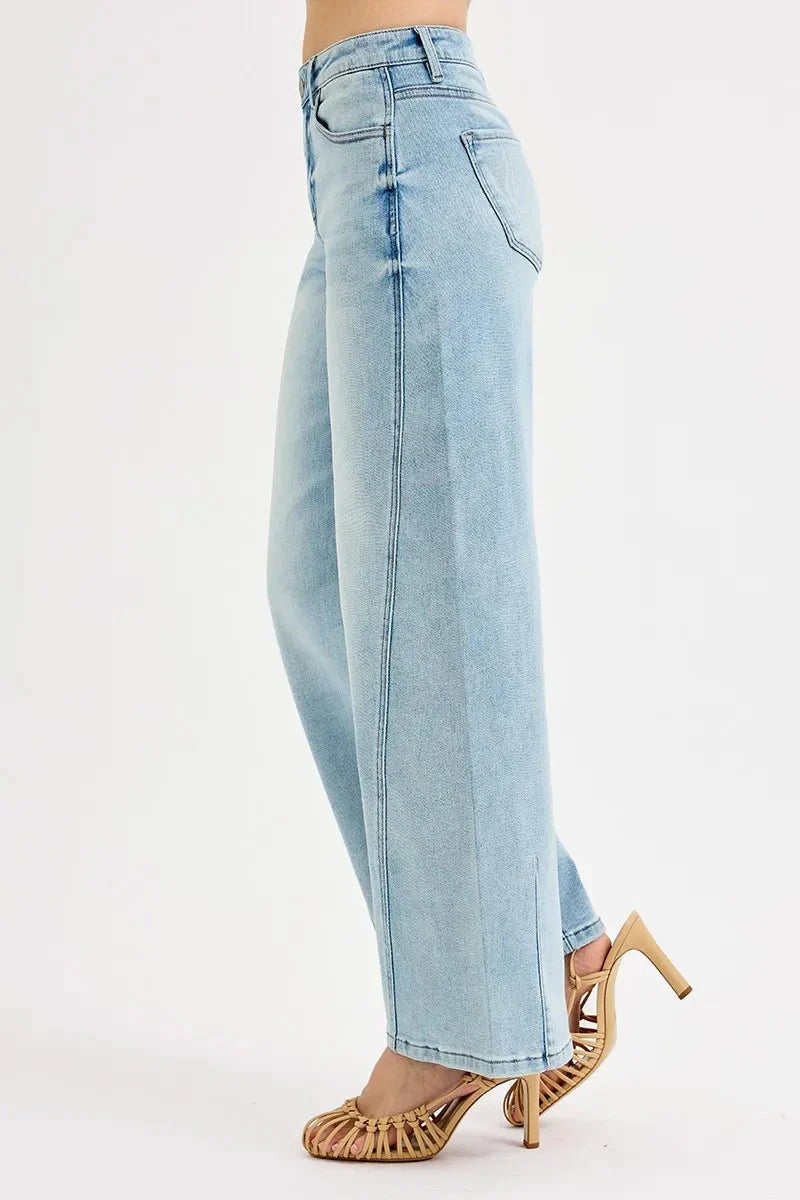 Risen Full Size Mid Rise Fit Barrel Jeans | Includes Plus Size