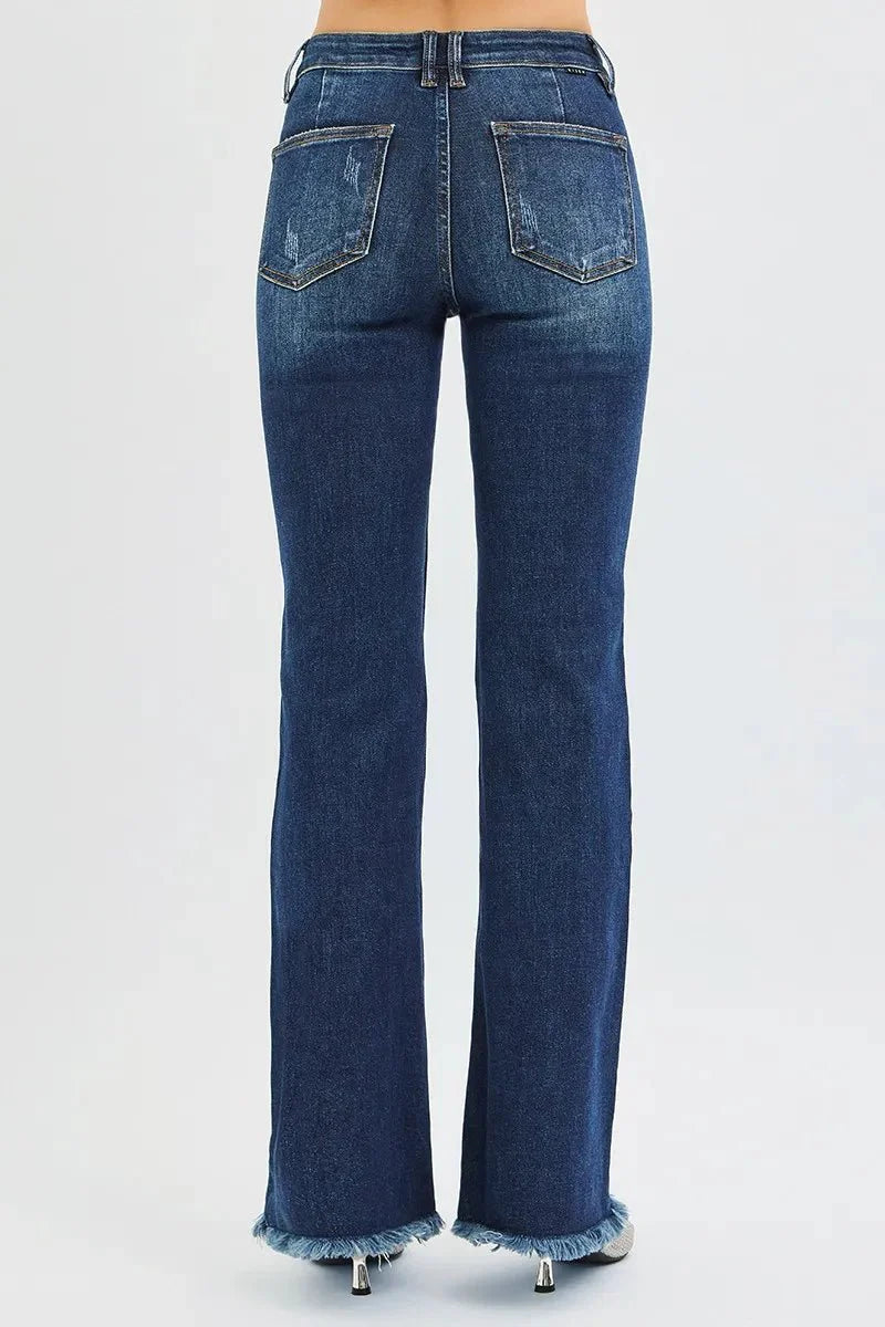 Risen Full Size Tummy Control Mid Rise Flare Jeans | Includes Plus Size