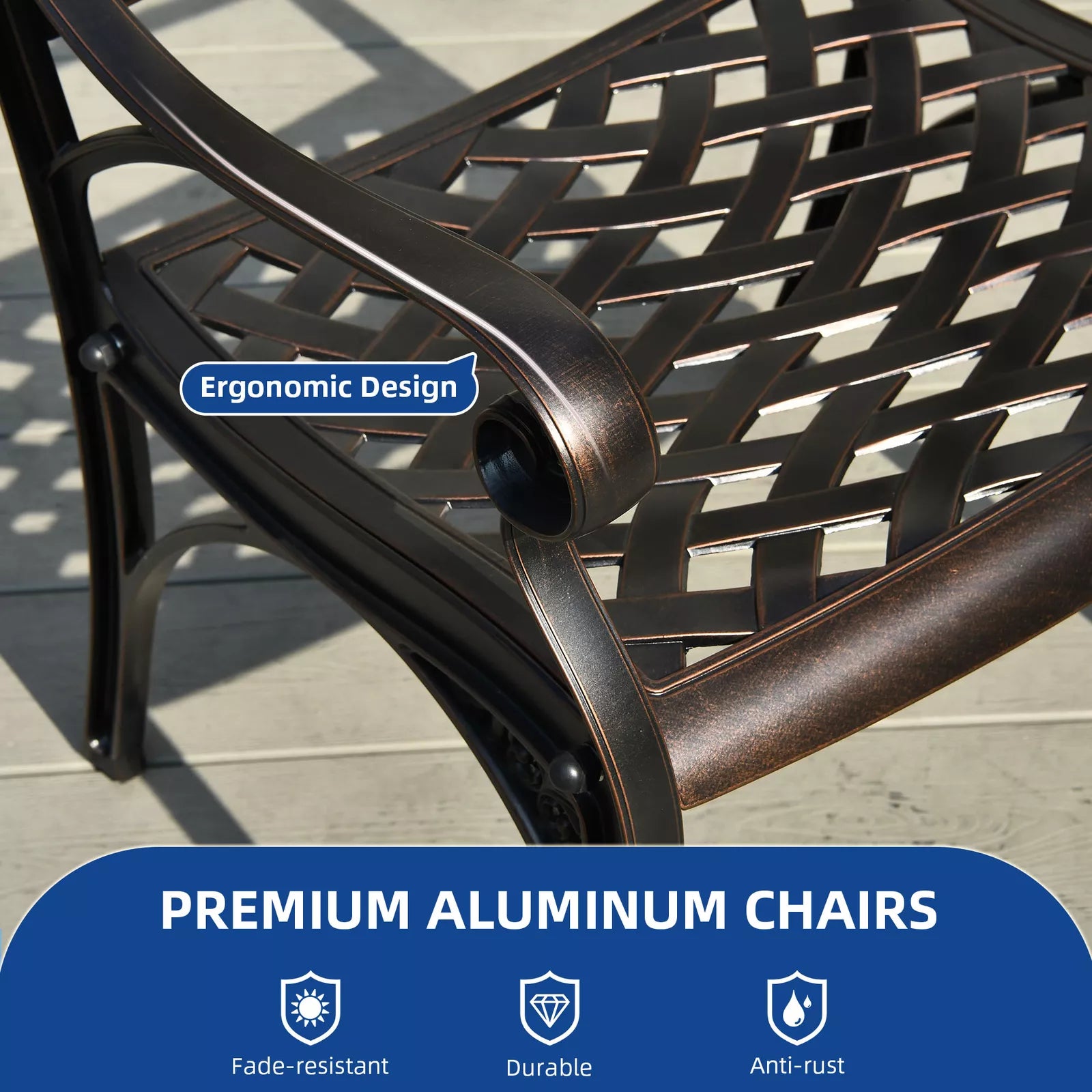 Outdoor Aluminium Patio Chair (set Of 2)
