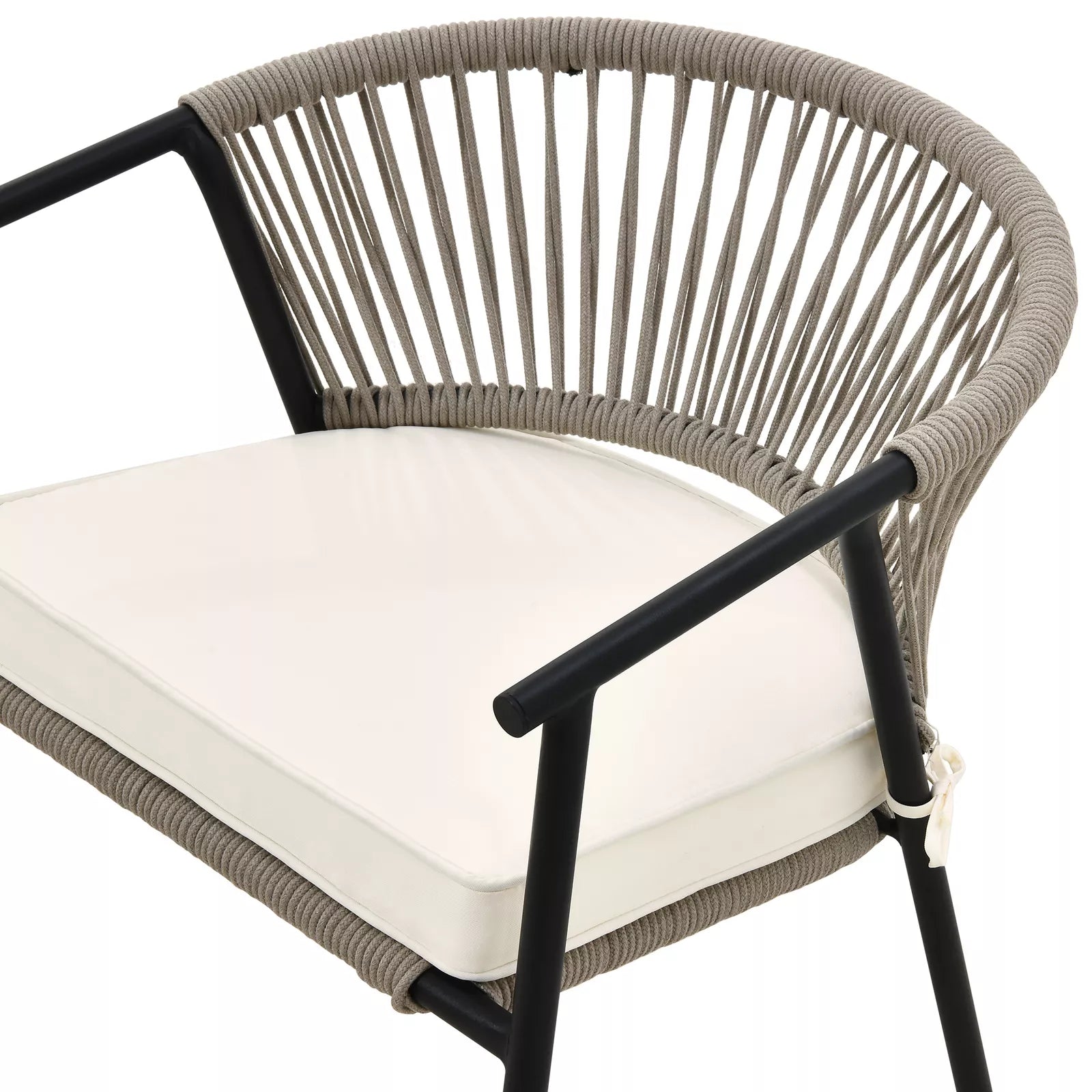 Outdoor Cushioned Rope Patio Chair (set Of 4)