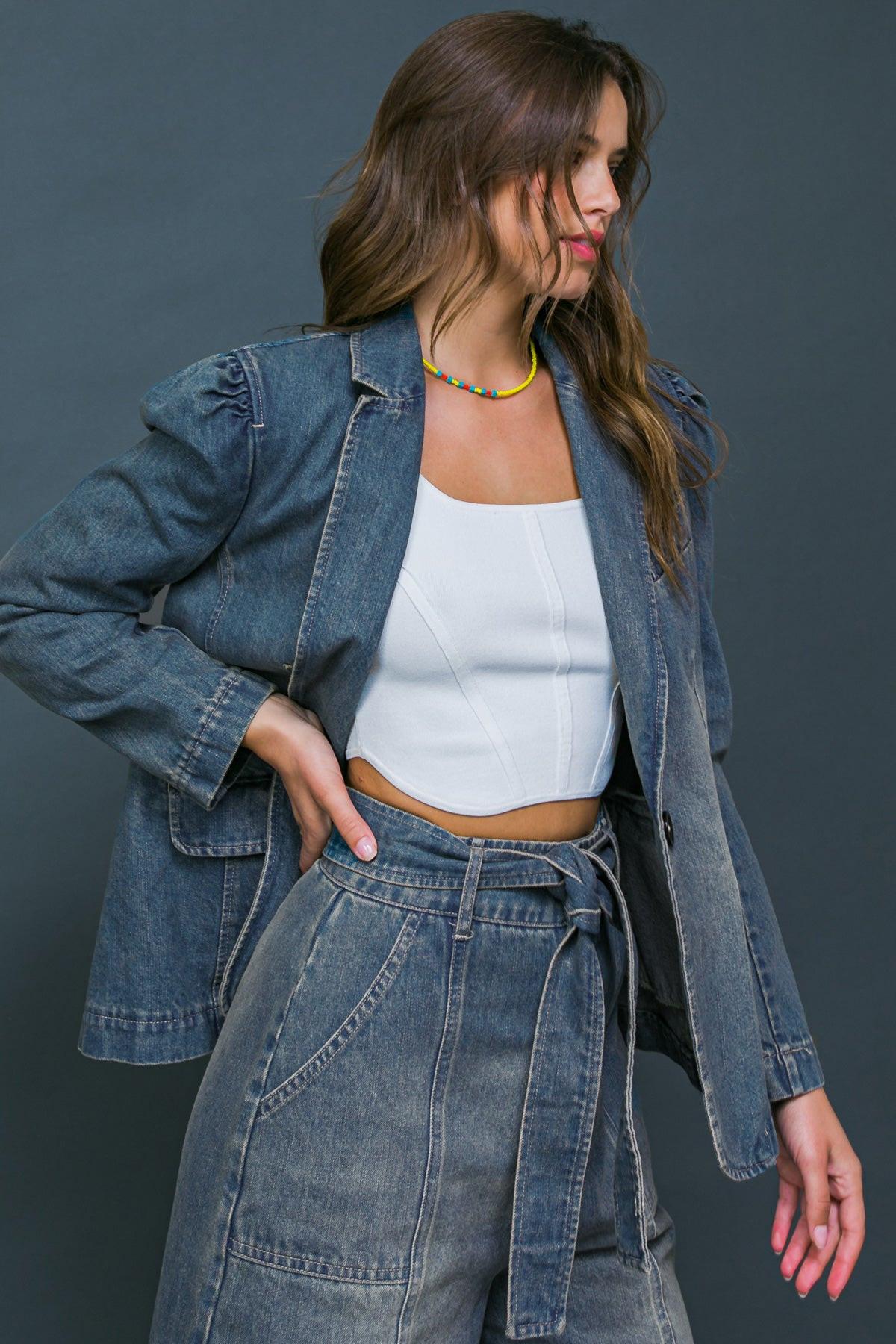 Give It Your All Denim Blazer