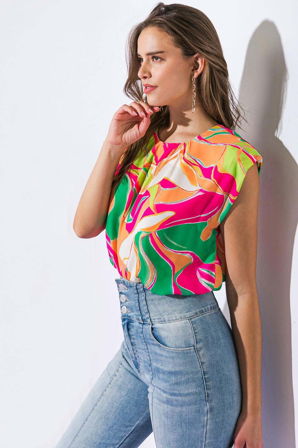 Send A Postcard Woven Top
