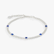 September Birthstone Sapphire Curb Chain Bracelet