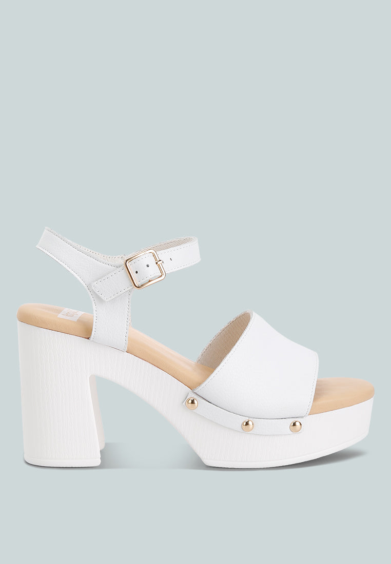 Sawor Recycled Leather High Block Sandals – Stein Mart