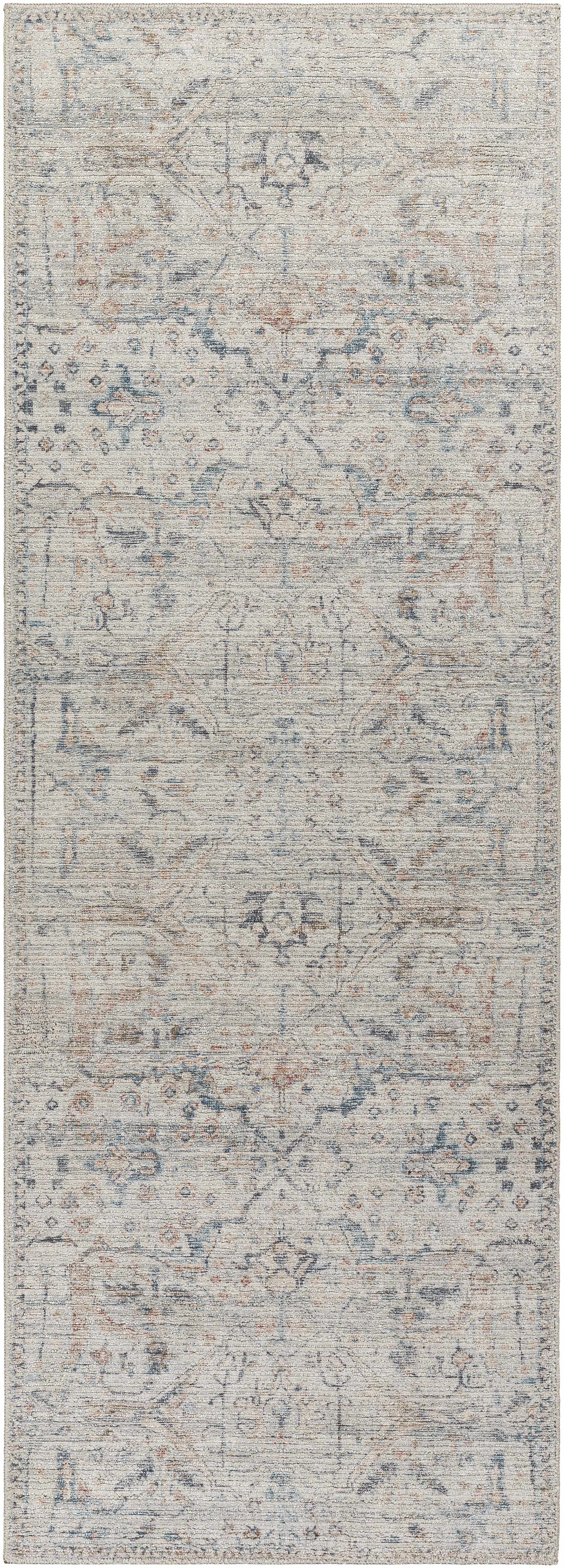 Marlene Damask Off White & Blue Area Rug - Becki Owens X Livabliss