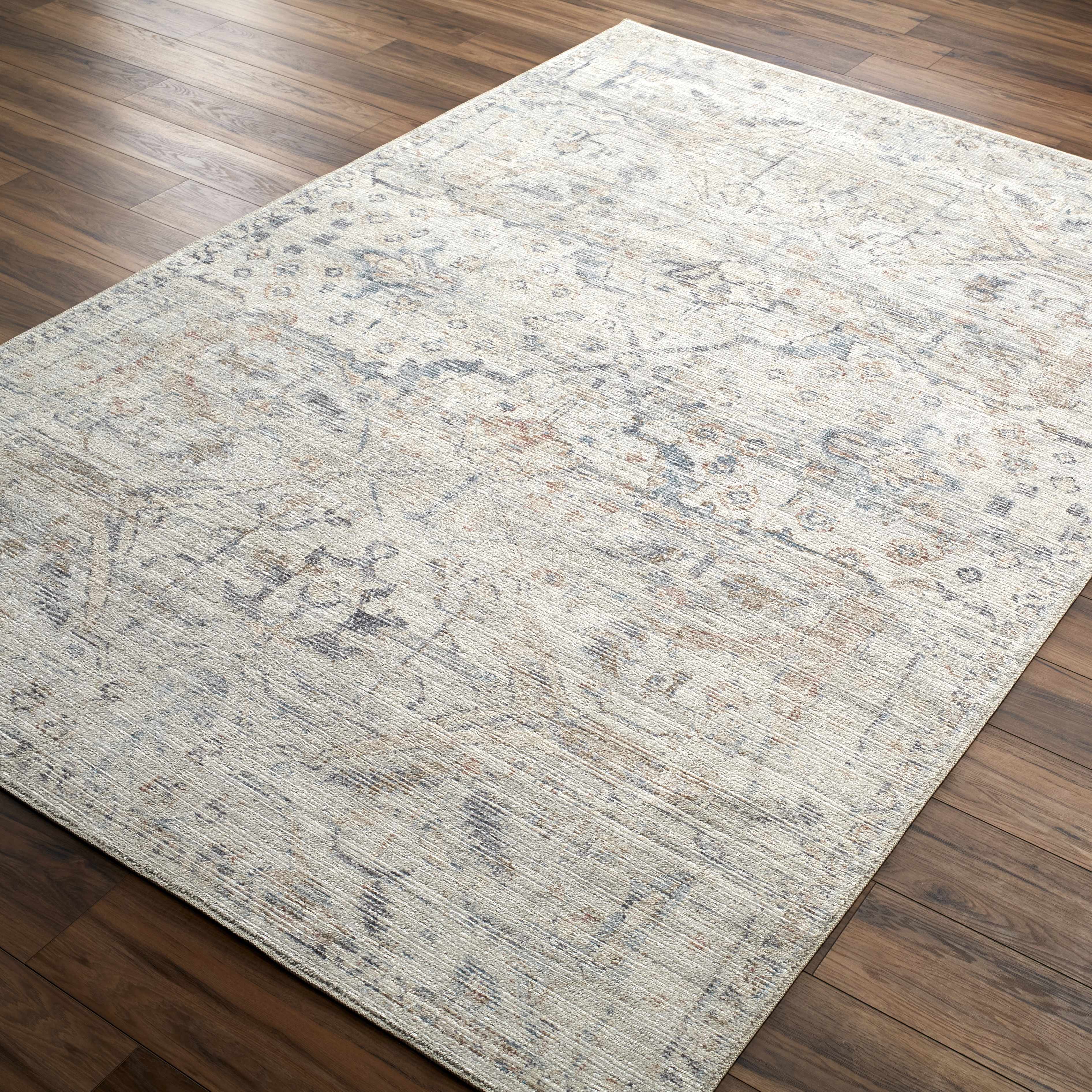 Marlene Damask Off White & Blue Area Rug - Becki Owens X Livabliss