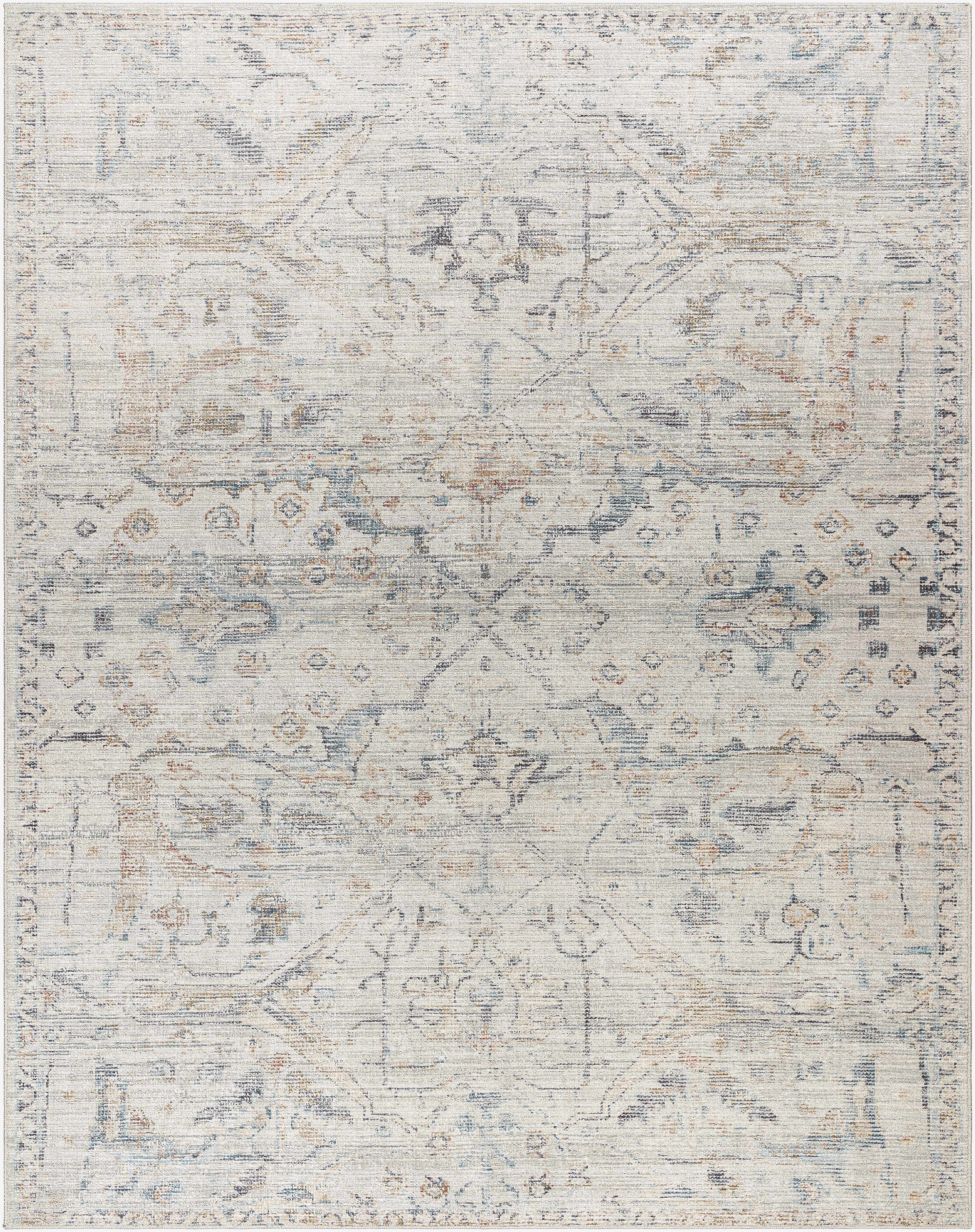 Marlene Damask Off White & Blue Area Rug - Becki Owens X Livabliss