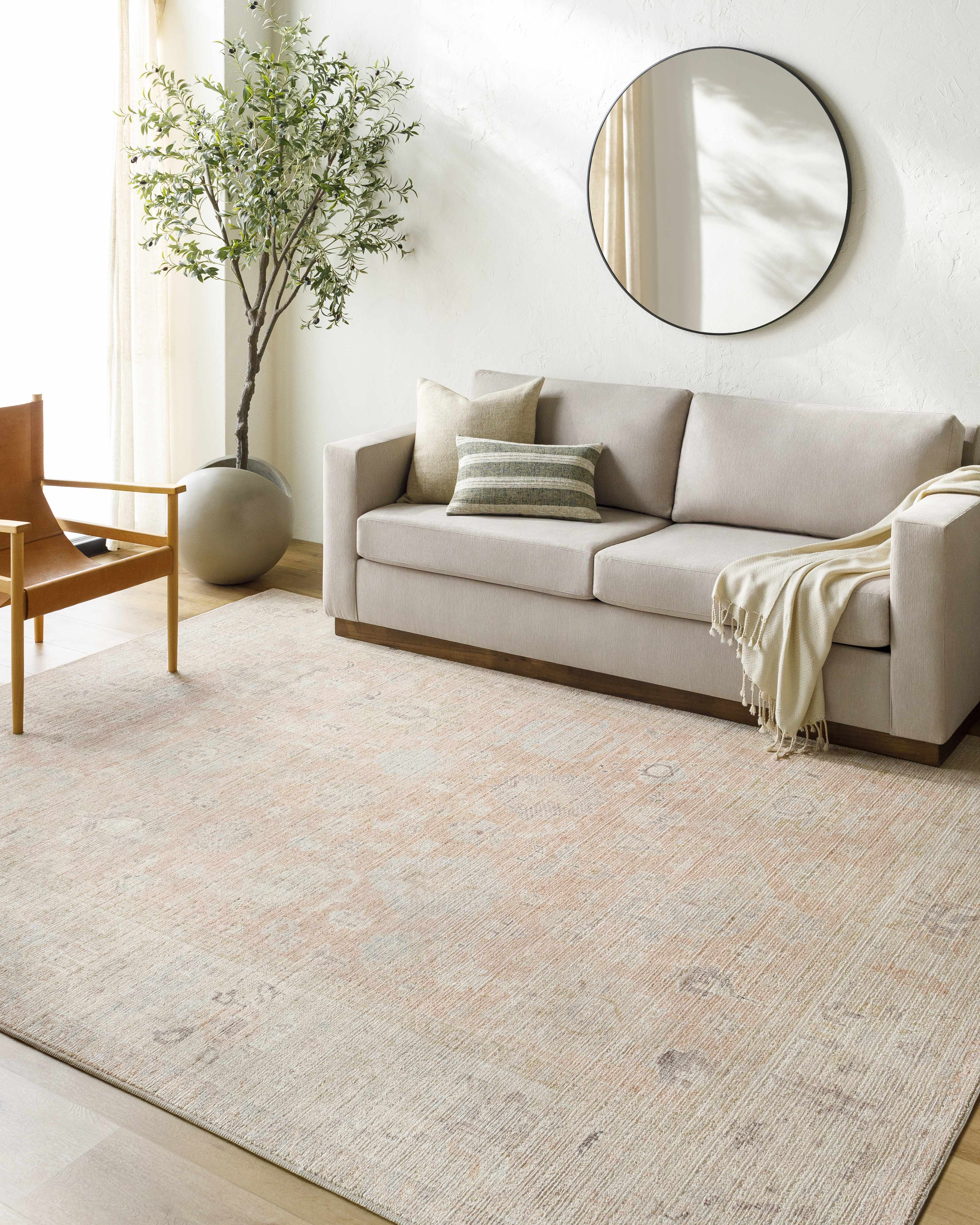 Marlene Damask Blush Area Rug - Becki Owens X Livabliss
