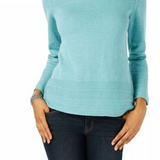 Karen Scott Women's Cotton Boat-Neck Sweater Blue Size X-Large