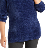 Karen Scott Women's Boat Neck Chenille Sweater Blue Size 1X