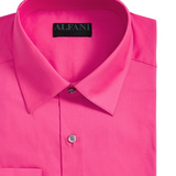 Alfani Men's Stretch Easy-Care Solid Dress Shirt Pink Size 16-16.1/2-34/35