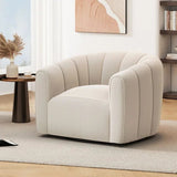 Serenizia Upholstered Velvet Swivel Chair with Channel Tufted