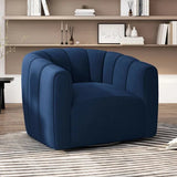 Serenizia Upholstered Velvet Swivel Chair with Channel Tufted