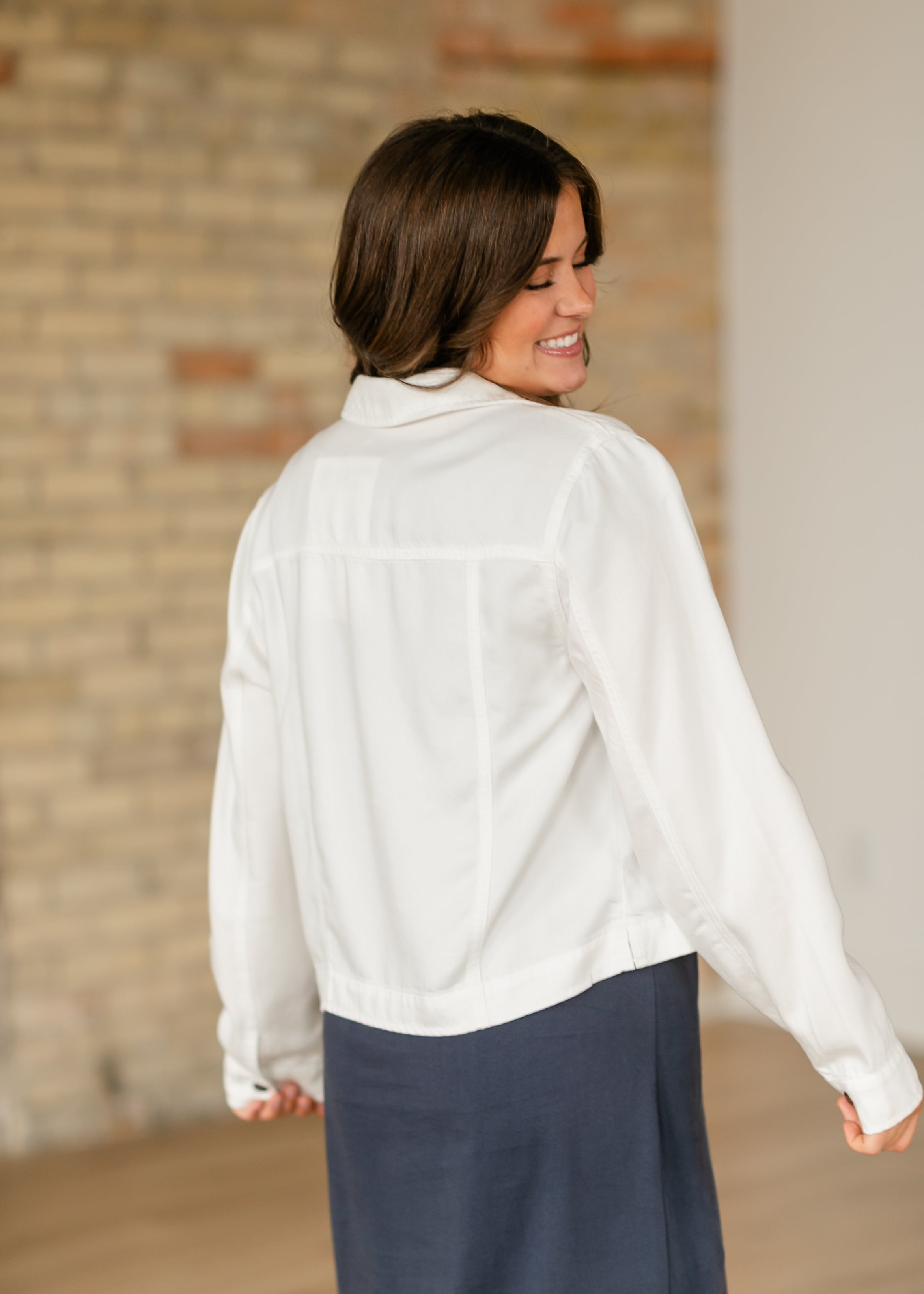 Shea White Lightweight Denim Jacket