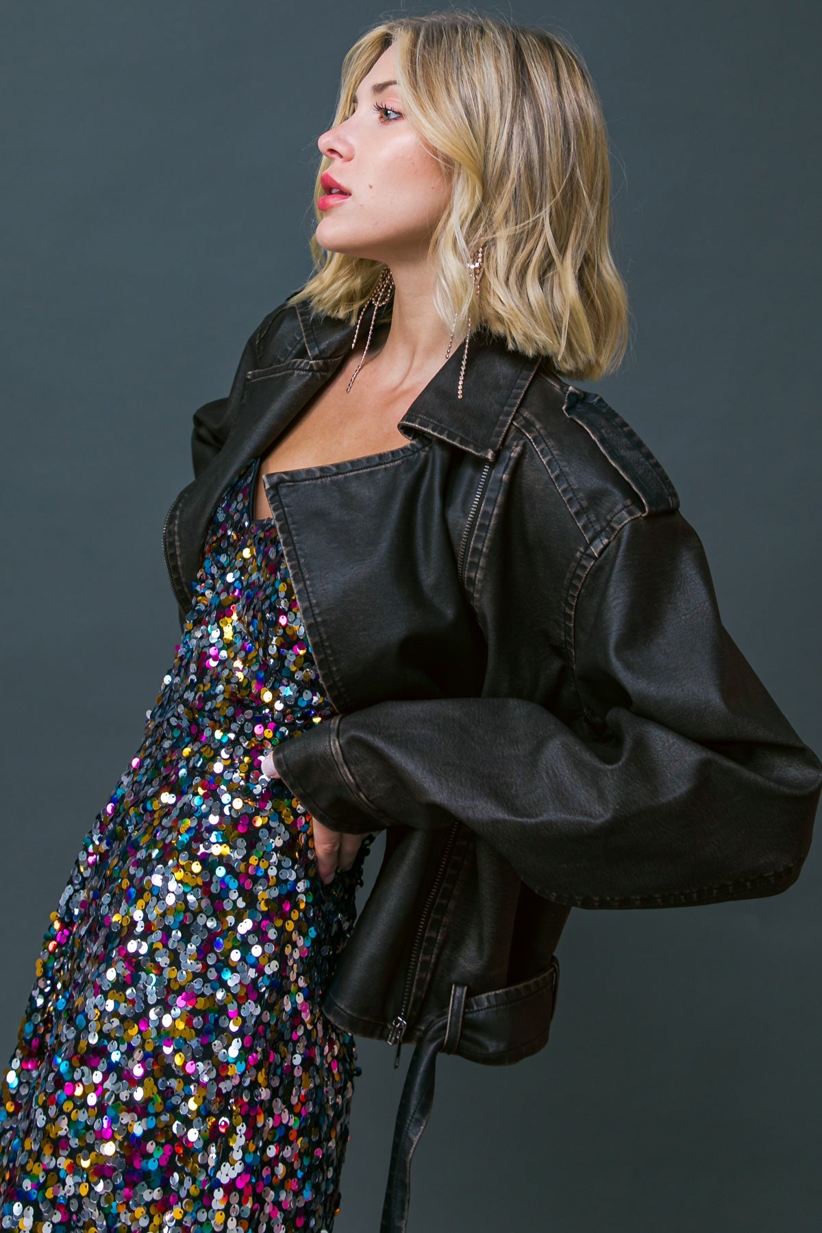 On My Way Up Faux Moto Jacket