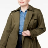 Michael Kors Women's Zip Trench Coat Green Size 3X