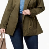 Michael Kors Women's Zip Trench Coat Green Size 3X