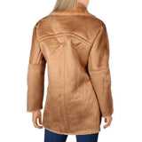 Calvin Klein Women's Faux Shearling Coat Brown Size Medium