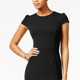Betsey Johnson Women's Short Sleeve Knee Length Body Con Dress Black Size 6