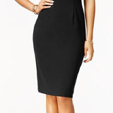 Betsey Johnson Women's Short Sleeve Knee Length Body Con Dress Black Size 6