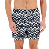 INC International Concepts Men's Wave Print Swim Shorts Black Size XX-Large