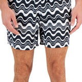 INC International Concepts Men's Wave Print Swim Shorts Black Size XX-Large