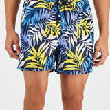 INC International Concepts Men's Palm Leaves 5 Board Shorts Blue Size XX-Large