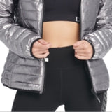 DKNY Women's Sport Reversible Packable Hooded Jacket Gray Size X-Large