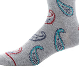 Perry Ellis Men's Tossed Paisley Crew Sock Gray Size Regular
