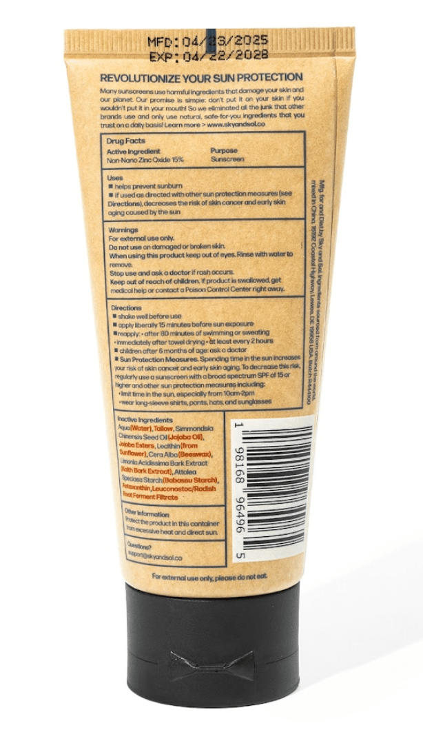 Face & Body Sunscreen