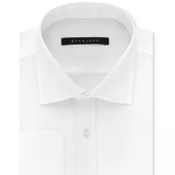 Sean John Men's Classic/Regular Fit White Solid French Cuff Cotton Dress Shirt White Size 17-36/37